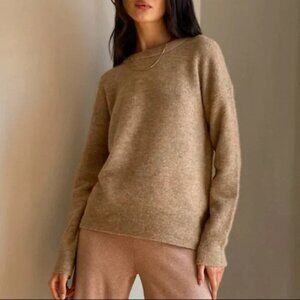 Aritzia The Group by Babaton Thurlow Wool Knit Sweater Crewneck BrownTan Small